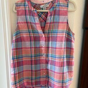Tommy Bahama Multicolor Plaid Sleeveless Tunic